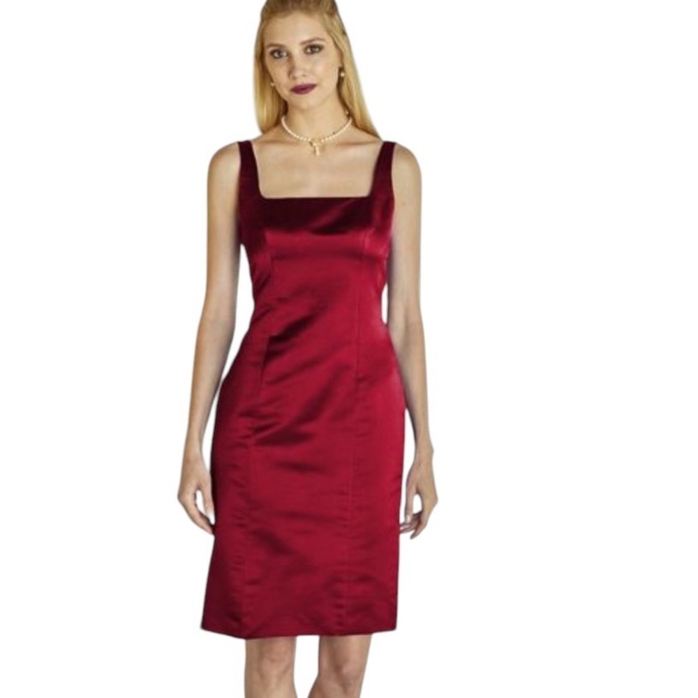 A.B.S Evening Allen Schwartz Satin Dress Red